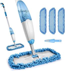 img 4 attached to 🧹 Efficient Microfiber Spray Mop for Floor Cleaning - TINA&TONY Hardwood Floor Mop with Reusable Pads, 635ML Refillable Bottle - Ideal for Hardwood, Laminate, and Tile Floors - Blue