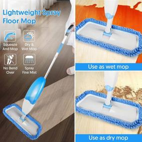 img 3 attached to 🧹 Efficient Microfiber Spray Mop for Floor Cleaning - TINA&TONY Hardwood Floor Mop with Reusable Pads, 635ML Refillable Bottle - Ideal for Hardwood, Laminate, and Tile Floors - Blue