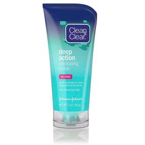 img 4 attached to Очищающий скраб Clean & Clear Deep Action без масел | Глубокое очищение пор + Охлаждение | Естественные эксфолирующие частицы | Освежающий гель для лица | 148 мл