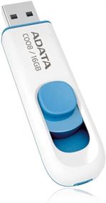 img 3 attached to 💾 ADATA C008 16GB USB 2.0 Retractable Capless Flash Drive, White/Blue - High-speed storage with hassle-free design