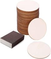 🔨 complete your diy arts and crafts projects with a 50 pc set of 4 x 4 x 0.1 inch unfinished wood circles! includes bonus sander, perfect for painting, woodburning, signs, and more – smooth and durable wood pieces logo