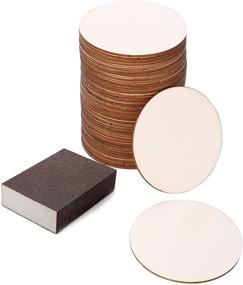 img 4 attached to 🔨 Complete your DIY Arts and Crafts Projects with a 50 Pc Set of 4 x 4 x 0.1 Inch Unfinished Wood Circles! Includes Bonus Sander, Perfect for Painting, Woodburning, Signs, and More – Smooth and Durable Wood Pieces