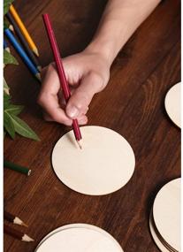 img 2 attached to 🔨 Complete your DIY Arts and Crafts Projects with a 50 Pc Set of 4 x 4 x 0.1 Inch Unfinished Wood Circles! Includes Bonus Sander, Perfect for Painting, Woodburning, Signs, and More – Smooth and Durable Wood Pieces