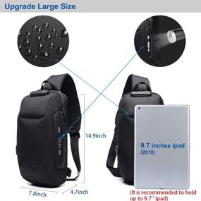 img 3 attached to OZUKO Backpack Anti Theft Casual Shoulder Outdoor Recreation for Camping & Hiking