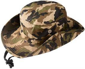 img 4 attached to 🧢 Children Boys Men Camo Hat Navy Blue Fisherman Cap Sun Protection Bucket Hat