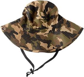 img 2 attached to 🧢 Children Boys Men Camo Hat Navy Blue Fisherman Cap Sun Protection Bucket Hat