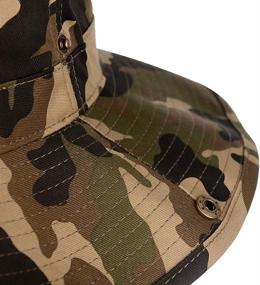 img 1 attached to 🧢 Children Boys Men Camo Hat Navy Blue Fisherman Cap Sun Protection Bucket Hat