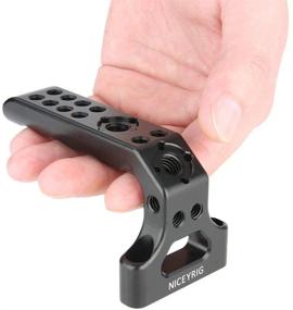 img 1 attached to 🎥 NICEYRIG Low Profile Top Handle for RED DSMC2 & DSLR Camera Cage Rig - 383: Ergonomic Grip for Enhanced Control