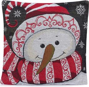 img 3 attached to 🎄 Christmas Throw Pillow Covers: Festive Santa Snowman Designs - Set of 2, 18x18 Christmas Pillows