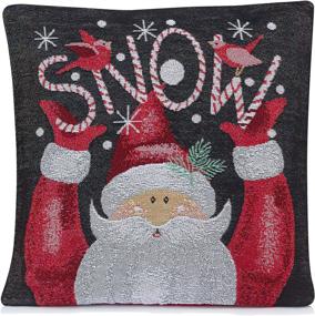 img 2 attached to 🎄 Christmas Throw Pillow Covers: Festive Santa Snowman Designs - Set of 2, 18x18 Christmas Pillows