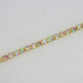 img 1 attached to Exquisite 10 Yard Crystal AB Rhinestone Close Chain Clear Trim: Ideal for Sewing Craft (4mm, Gold)