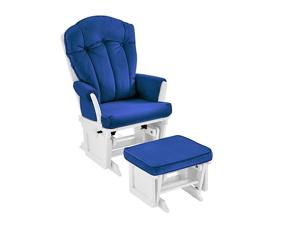 img 2 attached to 🪑 Suite Bebe Victoria Glider and Ottoman in White and Navy: 2 Piece Set for Ultimate Comfort