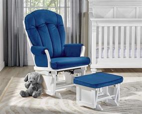 img 4 attached to 🪑 Suite Bebe Victoria Glider and Ottoman in White and Navy: 2 Piece Set for Ultimate Comfort