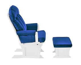 img 1 attached to 🪑 Suite Bebe Victoria Glider and Ottoman in White and Navy: 2 Piece Set for Ultimate Comfort
