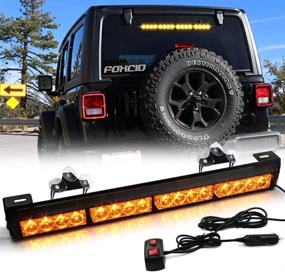 img 4 attached to 🚨 FOXCID 16 LED 18'' Inch Amber Yellow Emergency Hazard Warning Traffic Advisor Strobe Flashing Light Bar for Rooftop Safety Vehicles Tow Trucks Cars Tractor Snowplow - 13 Flash Modes