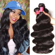 набор из трех пучков волос donmily 10a brazilian virgin hair - волнистые, цвет натуральный, 100% необработанные волосы реми человеческого происхождения, 95-100 г/шт (18 20 22 дюйма) логотип