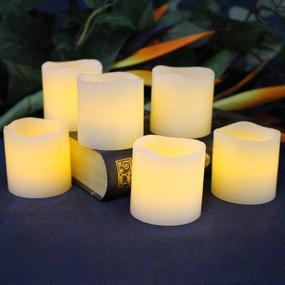 img 3 attached to 🕯️ LED Lytes Battery Operated Candles - Set of 6 Ivory Wax Candles, Realistic Amber Yellow Flame, 2" Tall and 2" Wide