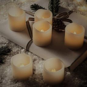 img 2 attached to 🕯️ LED Lytes Battery Operated Candles - Set of 6 Ivory Wax Candles, Realistic Amber Yellow Flame, 2" Tall and 2" Wide