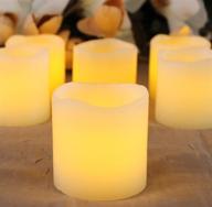 🕯️ led lytes battery operated candles - set of 6 ivory wax candles, realistic amber yellow flame, 2" tall and 2" wide логотип