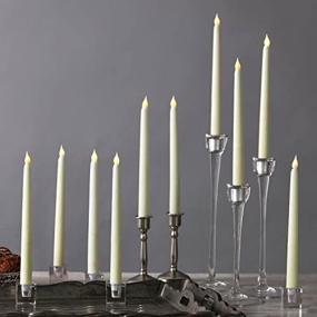 img 2 attached to 🕯️ Premium 10 Pack Flameless Candlesticks - Battery Operated Taper Candles with Remote Control, Timer & Flickering LED - Perfect Ivory Real Wax Christmas Decoration Set