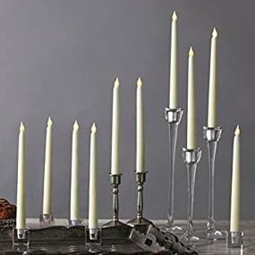 img 4 attached to 🕯️ Premium 10 Pack Flameless Candlesticks - Battery Operated Taper Candles with Remote Control, Timer & Flickering LED - Perfect Ivory Real Wax Christmas Decoration Set