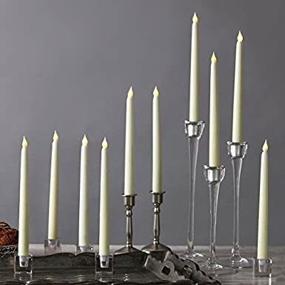 img 1 attached to 🕯️ Premium 10 Pack Flameless Candlesticks - Battery Operated Taper Candles with Remote Control, Timer & Flickering LED - Perfect Ivory Real Wax Christmas Decoration Set