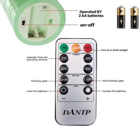 img 1 attached to Grass Green LED Flameless Candle Set with Embedded Starlight String – 3 LED Candles, 10-Key Remote Control, 24-Hour Timer Function, Dancing Flame, Real Wax, Battery Powered