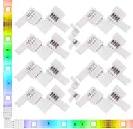 💡 10pcs 12v rgb solderless led light strip tape 90 degree corner connectors for 10mm wide flexible 5050 rgb led strip lights with l shape connector by icreating логотип
