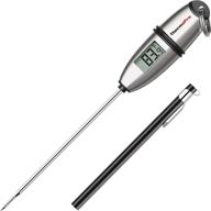 thermopro tp-02s digital food thermometer with super long probe for instant read, bbq smoker, grill, candy, kitchen, oven, oil, milk, yogurt - improved temperature precision logo