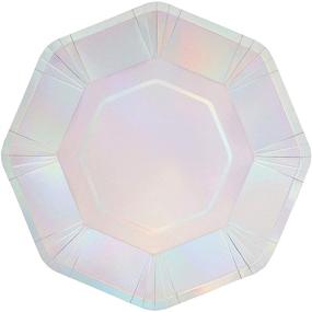 img 2 attached to Holographic Silver Paper Plate Set - 9 Inch, 24-Pack: Stunning Quality for Any Occasion