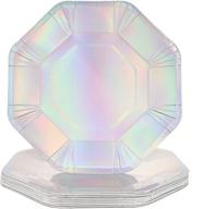 holographic silver paper plate set - 9 inch, 24-pack: stunning quality for any occasion logo