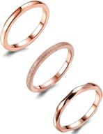 💍 joerica set of 3 stackable eternity rings for women, 2mm stainless steel, ideal for engagement and wedding, sizes 4-9 logo