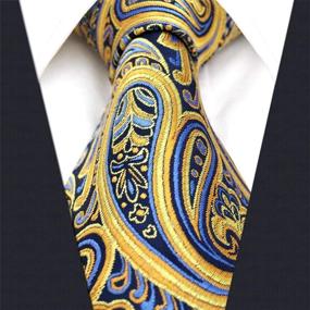 img 3 attached to 💛 Stylish Yellow Paisley Necktie: Perfect Addition to Men's Wedding Attire