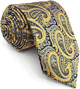 img 4 attached to 💛 Stylish Yellow Paisley Necktie: Perfect Addition to Men's Wedding Attire