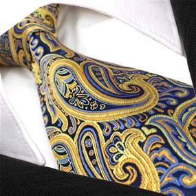 img 2 attached to 💛 Stylish Yellow Paisley Necktie: Perfect Addition to Men's Wedding Attire