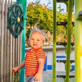 img 2 attached to 🏴 Enhance Outdoor Play with RedSwing Pirate Ship Wheel 2.0 - Green Playground Swingset Steering Wheel and Accessories