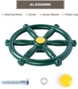 img 1 attached to 🏴 Enhance Outdoor Play with RedSwing Pirate Ship Wheel 2.0 - Green Playground Swingset Steering Wheel and Accessories