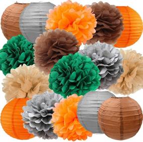 img 4 attached to 🦊 Woodland Animals Baby Shower Decorations | Pom Poms, Lanterns & Supplies