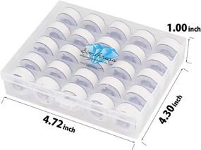 img 3 attached to Simthread 25pcs 90WT Prewound Bobbin Thread Set: Size A Class 15 (SA156) with Storage Case - White, 60S/2 - Perfect for Brother Embroidery and Sewing Machines!