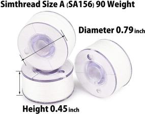 img 2 attached to Simthread 25pcs 90WT Prewound Bobbin Thread Set: Size A Class 15 (SA156) with Storage Case - White, 60S/2 - Perfect for Brother Embroidery and Sewing Machines!