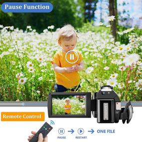 img 1 attached to 🎥 1080P Full HD 30FPS 24MP Video Camera Camcorder for YouTube Vlogging with 3.0 Inch 270° Rotation Screen, Microphone, Remote Control, and 2 Batteries