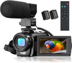 img 4 attached to 🎥 1080P Full HD 30FPS 24MP Video Camera Camcorder for YouTube Vlogging with 3.0 Inch 270° Rotation Screen, Microphone, Remote Control, and 2 Batteries