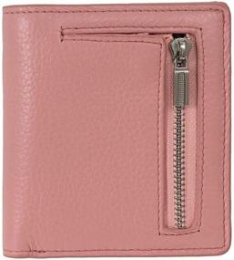 img 4 attached to 👛 RFID Women's Leather Small Compact Bifold Pocket Wallet with ID Window (Pink Mini Purse)