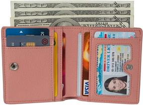 img 3 attached to 👛 RFID Women's Leather Small Compact Bifold Pocket Wallet with ID Window (Pink Mini Purse)