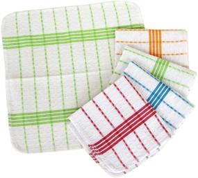img 4 attached to Teal Lattice Multi-Purpose Cleaning Cloths Set of 🧽 10 - Perfect for Kitchens, Dishes, Cars, Dusting and Drying