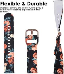 img 1 attached to 🌸 ViCRiOR Bands for Garmin Vivomove HR: Floral Printed Silicone Replacement Bands with Quick Release - Compatible with Garmin Vivomove HR Sport/Premium/Venu