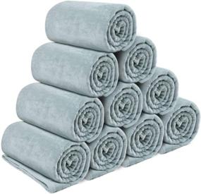 img 4 attached to Buy EIUE Bulk Fleece Throw Blankets - Wholesale 10 Pack of Ultra-Soft Bed Blankets for a Cozy Wedding or Charity Donation in Grey