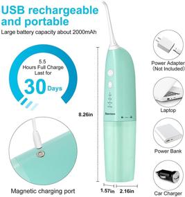 img 1 attached to 🦷 Newmana Professional Dental Water Flosser - Portable and Rechargeable with 4 Modes, IPX7 Waterproof, Detachable Water Tank for Home & Travel