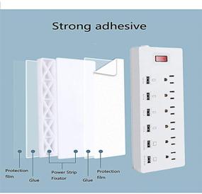 img 2 attached to 🔌 GOETOR Self Adhesive Power Strip Fixator Wall Mount 4 Packs - Efficient Punch-Free Socket Cable Fixer Rack for Surge, WiFi Router & Tissue Box: Organize Remote Controls & Save Space