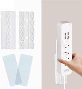 img 4 attached to 🔌 GOETOR Self Adhesive Power Strip Fixator Wall Mount 4 Packs - Efficient Punch-Free Socket Cable Fixer Rack for Surge, WiFi Router & Tissue Box: Organize Remote Controls & Save Space